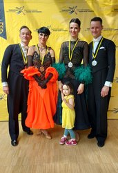 Alexander und Marina Engel, Monika und Bruno Bohn bei der LM der Master II Standard